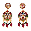 Gold Plated Long Necklace Hyderabadi Design Pearl Peacock Necklace Set With Earring