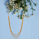 Gold Plated Multi Strand Long Haram Necklace Set Jewellery
