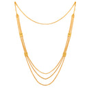 Gold Plated Multi Strand Long Haram Necklace Set Jewellery