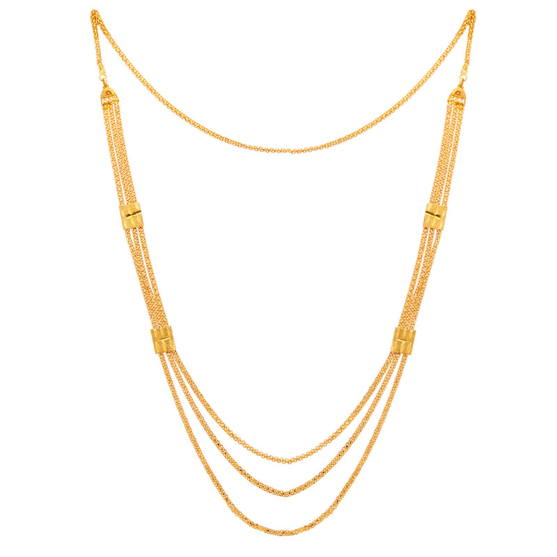 Gold Plated Multi Strand Long Haram Necklace Set Jewellery