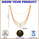 Gold Plated Multi Strand Long Haram Necklace Set Jewellery