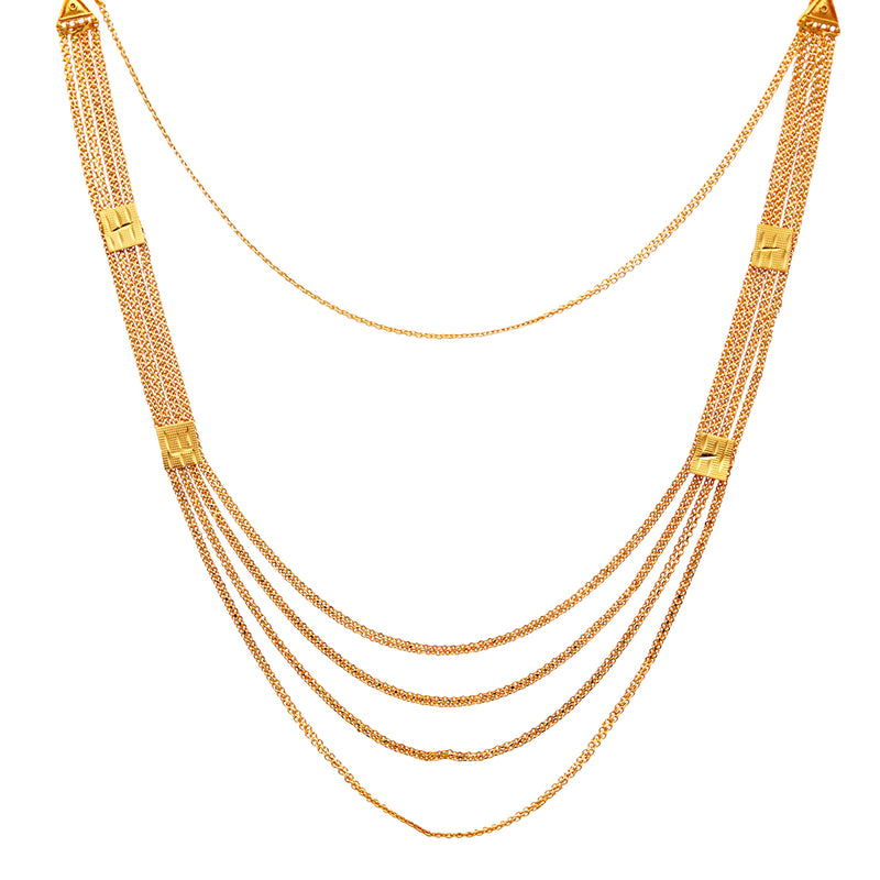 Gold Plated Multi Strand Long Haram Necklace Set Jewellery