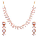 Rose Gold-Plated White American Diamond-Studded Jewellery Set