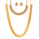 Gold-Plated Lakshmi Temple Coin Jewellery Set Combo