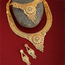 Gold-Plated Textured Temple Jewellery Set