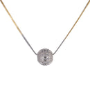 Gold-Plated Spherical White Cubic Zirconia Studded Pendant Set