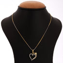 Gold-plated Butterfly & Double Heart White Cubic Zirconia Studded Pendant