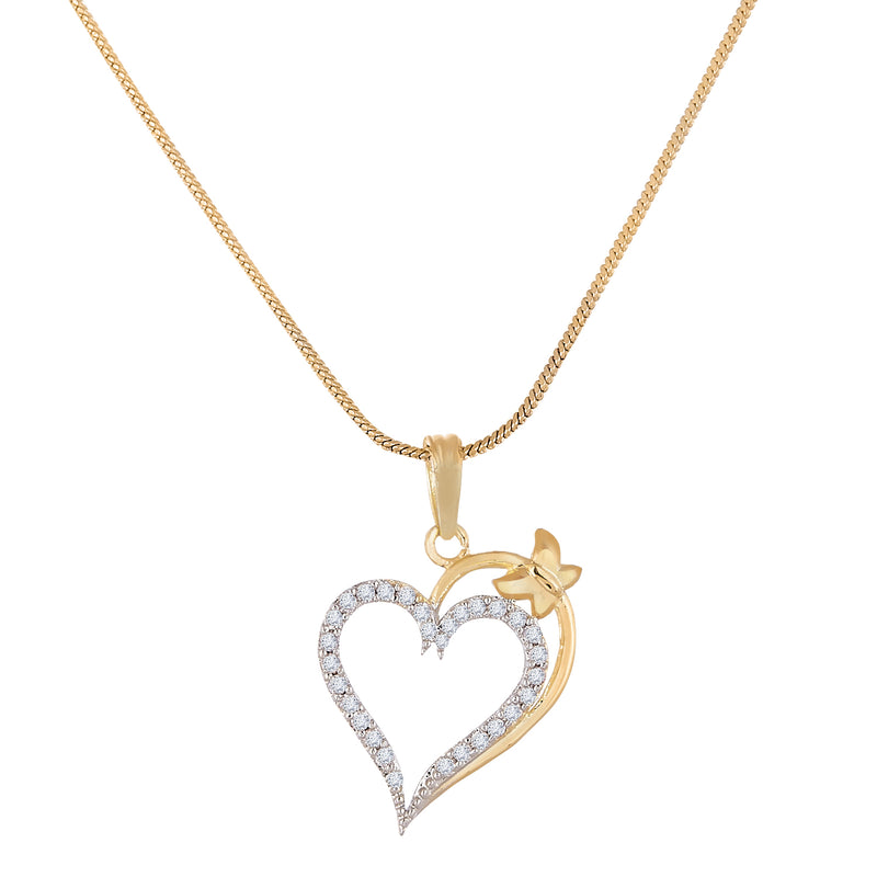 Gold Plated and Cubic Zirconia Pendant for Women's & Girl's