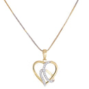 Gold-plated Intertwined Heart White Cubic Zirconia Studded Pendant