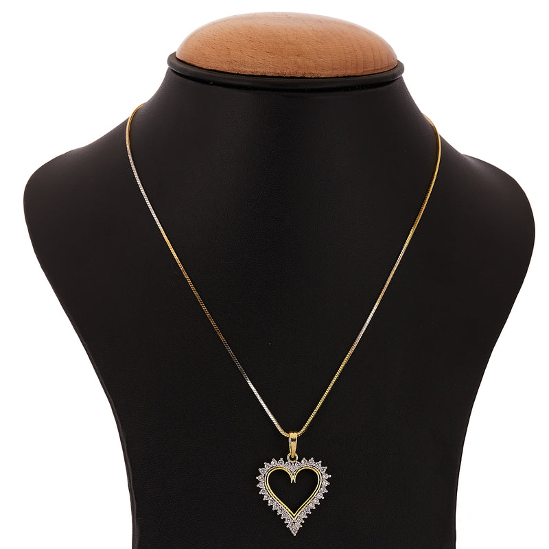 Gold Plated Gold Plated and Cubic Zirconia Pendant for Women's & Girl'