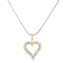 Gold-plated Heart White Cubic Zirconia Studded Pendant