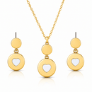 Gold Plated Washer White Contemporary Pendant Set