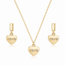 Gold Plated Heart Shape Gold Contemporary Pendant Set