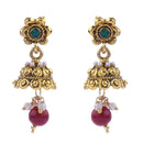 Gold Plated Antique Designer Kundan Studded Tradional Pendant With Earring Bridal Jewellery