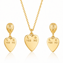 Rhodium Plated Arrowhead White Contemporary Pendant Set