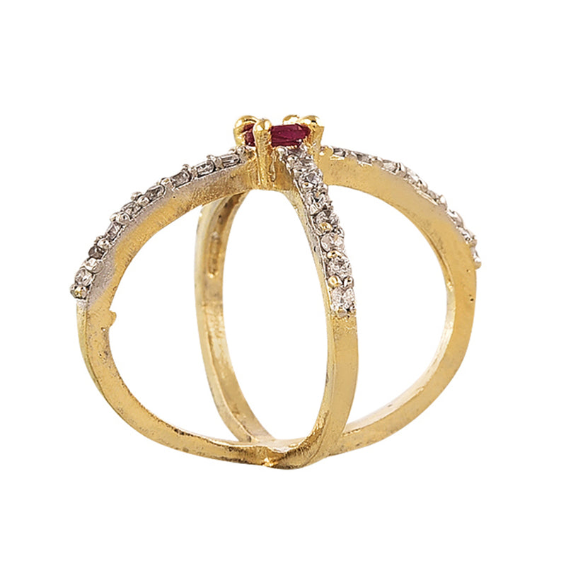Gold Plated American Diamond Studded Ring