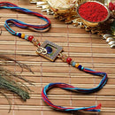 Rakhi GANESHJI RADHE RADHE MOR & OM WIth Enamled MOR PANKH Rakhi |Gold-Plated Lumba Rakhi for Bhabhi Combo Rakhi Bracelet Set of 4 Rakhi
