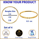 Set Of 4 Gold-Plated Traditional Handcrafted Classic Designer Bangles