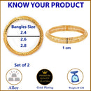 Gold Plated Brass Kada Bangle Set