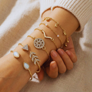 Gold Plated Multilayer Withe CZ Stone Contemporary Stack Bracelet