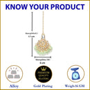 Gold-Plated Square White & Light Green Pearl & Kundan studded  Chandbali Maang Tikka