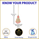 Gold-Plated  Teardrop Shaped Pink & White Kundan studded Maang Tikka
