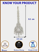 Rhodium Plated Silver Toned White American Diamond Studded Pear  Maang Tikka with Elegant Dangling Stones