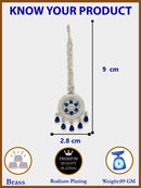 Rhodium Plated Silver Toned Blue American Diamond  Maang Tikka for Women with Elegant Dangling Stones