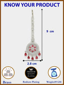 Rhodium Plated Silver Toned Red American Diamond Studded Maang Tikka with Elegant Dangling Stones