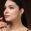 Stylish Twist Gold Plated Cubic Zirconia Studded Stud Earrings