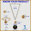 Gold Plated with White American Diamonds Studded Floral Shaped Pendent Combo Set