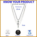 Oxidized  Pearl & Sea Green Stones Studded 3 Layered Necklace