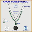 Rhodium Plated Silver Toned Green American Diamond Studded Jewellery Set