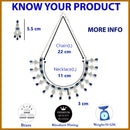 Rhodium Plated Silver Toned with Blue American Diamond Studded Jewellery Set