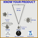 Rhodium Plated with White American Diamonds Studded Floral Shaped Pendent Combo Set