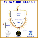 Gold Plated with Antique Gold Design Red Stone Studded Jewellery Set