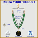 Green Pearl & Kundan Studded Jewellery Set