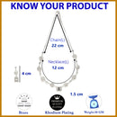 Rhodium Plated Silver Toned Blossom and Square Design White American Diamond Stone Studded Jewellery Set