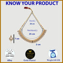 Gold Plated with Traditional Maharani Haar Necklace with Earrings