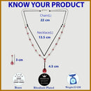 Rhodium Plated Silver Toned Teardrop Style Red American Diamond Studded Jewellery Set