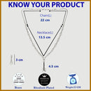 Rhodium Plated Silver Toned with Teardrop Style White American Diamond Studded Jewellery Set