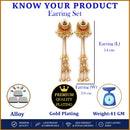 Gold Plated Royal Ethnic Long Chain Ghungroo Kashmiri Earrings