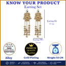 Traditional Ethnic Gold Plated Ghungroo Long Kashmiri Earrings