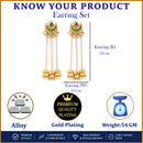 Gold Plated Ethnic Green Stone Ghungroo Kashmiri Earrings