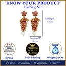 Gold Plated Floral Shape CZ Studded Ethnic Jhumka Jhumki Earrings