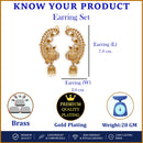 Gold Plated Peacock Shape Earrings