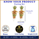 Gold Plated Floral Shape CZ Studded Ethnic Jhumka Jhumki Earrings