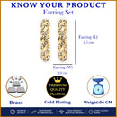Gold Plated White AD Stone Western Hoop Earrings For Women