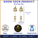 Gold Plated Ethnic Antique Finish Long Chain Kashmiri Earrings