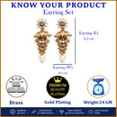 Gold Plated Floral CZ Studded Ethnic Jhumka Jhumki Earrings